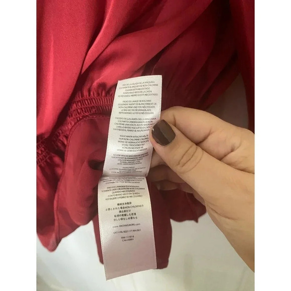 Micheal Micheal Kors Red Satin Top Size XL - Picture 3 of 6